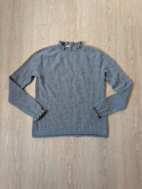 Garnet Hill Sweater Women's Small Ruffle Mock Neck 100% Cashmere